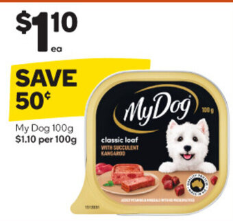 Woolworths My Dog 100g offer