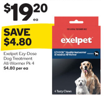 Exelpet Ezy-Dose Dog Treatment All-Wormer Pk 4