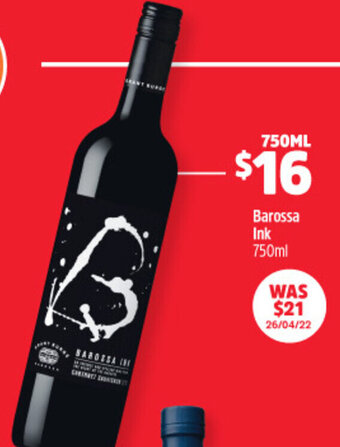 Woolworths Barossa Ink 750ml offer