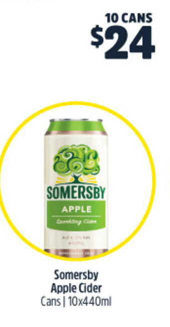 Woolworths Somersby Apple Cider Cans 10x440ml offer