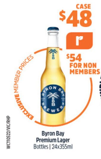 Woolworths Byron Bay Premium Lager Bottles 24x355ml offer