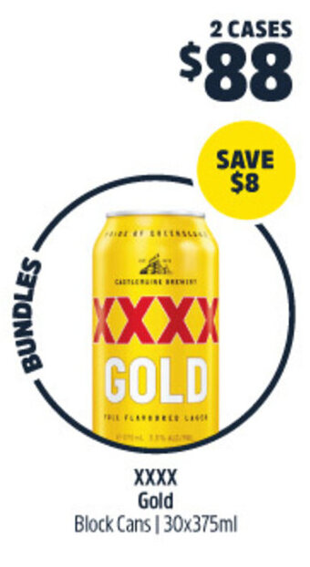 Woolworths XXXX Gold Block Cans 30x375ml offer