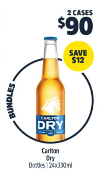 Woolworths Carlton Dry Bottles 24x330ml offer