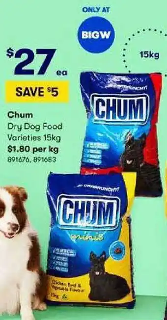 BIG W Chum Dry Dog Food offer