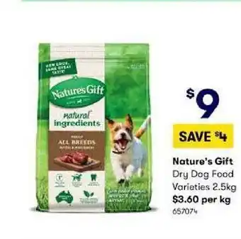BIG W Nature's Gift Dry Dog Food offer