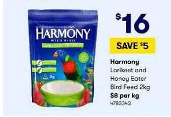 BIG W Harmony Lorikeet And Honey Eater Bird Feed 2kg offer