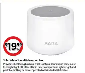 Coles Saba White Sound Relaxation Box offer