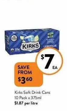 Foodworks Kirks Soft Drink offer