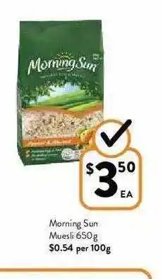 Foodworks Morning Sun Muesli offer