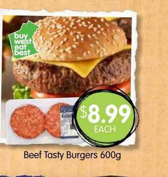 Spudshed Beef Tasty Burgers offer