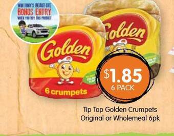 Spudshed Tip Top Golden Crumpets offer