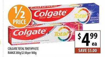 Supabarn Colgate Total Toothpaste offer
