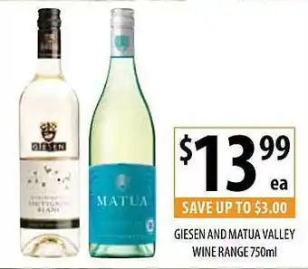 Giesen And Matua Valley Wine