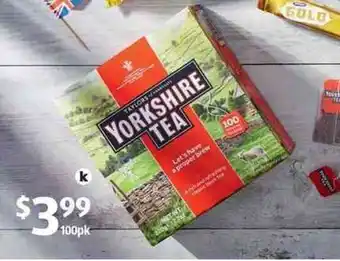 ALDI Taylors of Harrogate Yorkshire Black Tea Bags 100pk/220g offer