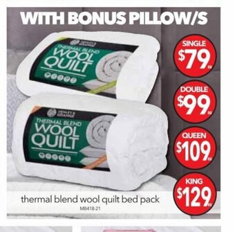 Cheap as Chips Thermal blend wool quilt bed pack offer