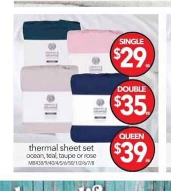 Cheap as Chips Thermal sheet set offer