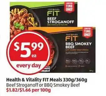 ALDI Health & Vitality Fit Meals offer