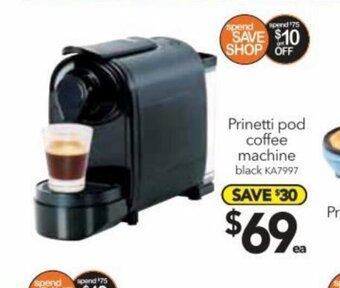 Cheap as Chips Prinetti pod coffee machine offer