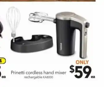 Cheap as Chips Prinetti cordless hand mixer offer