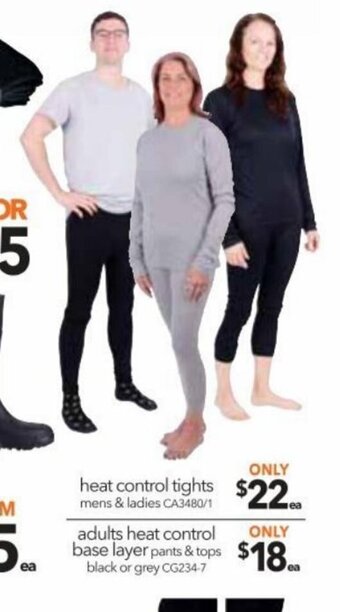 Cheap as Chips Heat control tights mens & ladies CA3480/1 offer