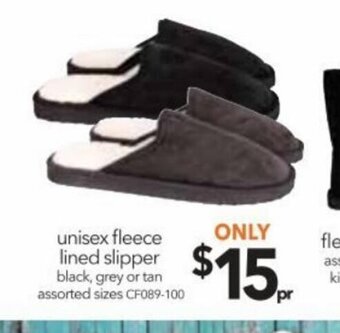 Cheap as Chips Unisex fleece lined slipper offer