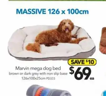 Cheap as Chips Marvin mega dog bed 126 x 100 x 25 cm offer