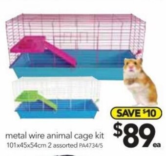 Metal wire animal cage kit 101x45x54cm