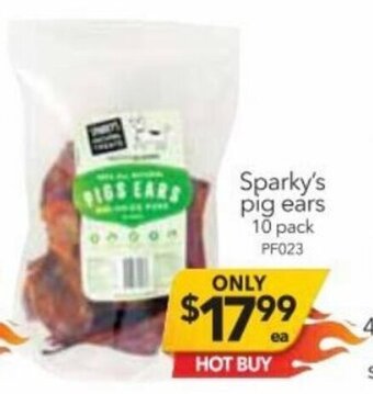 Cheap as Chips Sparky's pig ears 10 pack offer