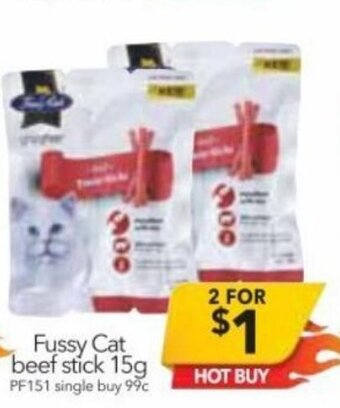 Cheap as Chips Fussy Cat beef stick 15g offer
