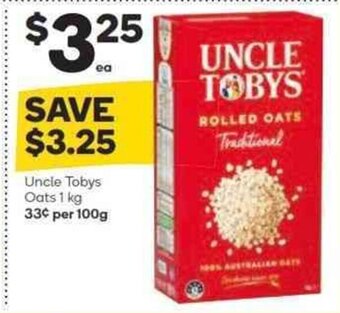 Woolworths Uncle Tobys Oats 1 kg offer