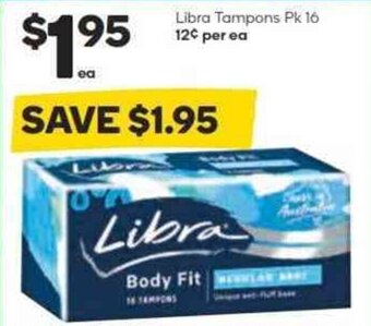 Woolworths Libra Tampons Pk 16 offer
