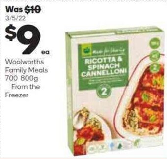 Woolworths Family Meals 700-800g - From the Freezer offer