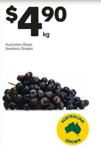Woolworths Australian Black Seedless Grapes offer