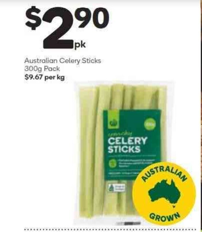 Australian Celery Sticks 300g Pack offer at Woolworths
