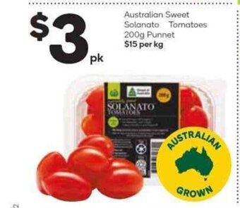 Woolworths Australian Sweet Solanato Tomatoes 200g Punnet offer