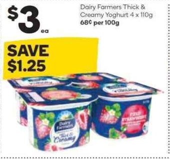 Woolworths Dairy Farmers Thick & Creamy Yoghurt 4 x 110g offer
