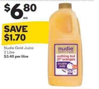 Woolworths Nudie Gold Juice 2 Litre offer