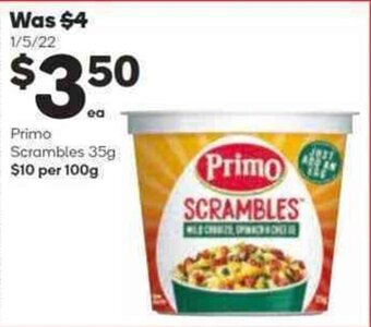 Woolworths Primo Scrambles 35g offer