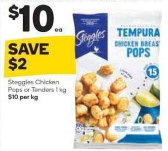 Woolworths Steggles Chicken Pops or Tenders 1 kg offer
