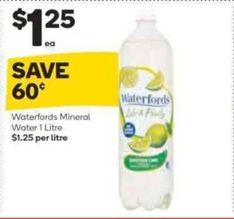 Woolworths Waterfords Mineral Water 1 Litre offer