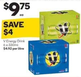 Woolworths V Energy Drink 6 x 330ml offer