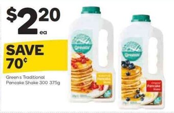 Woolworths Green's Traditional Pancake Shake 300-375g offer