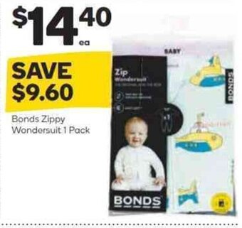 Woolworths Bonds Zippy Wondersuit 1 Pack offer