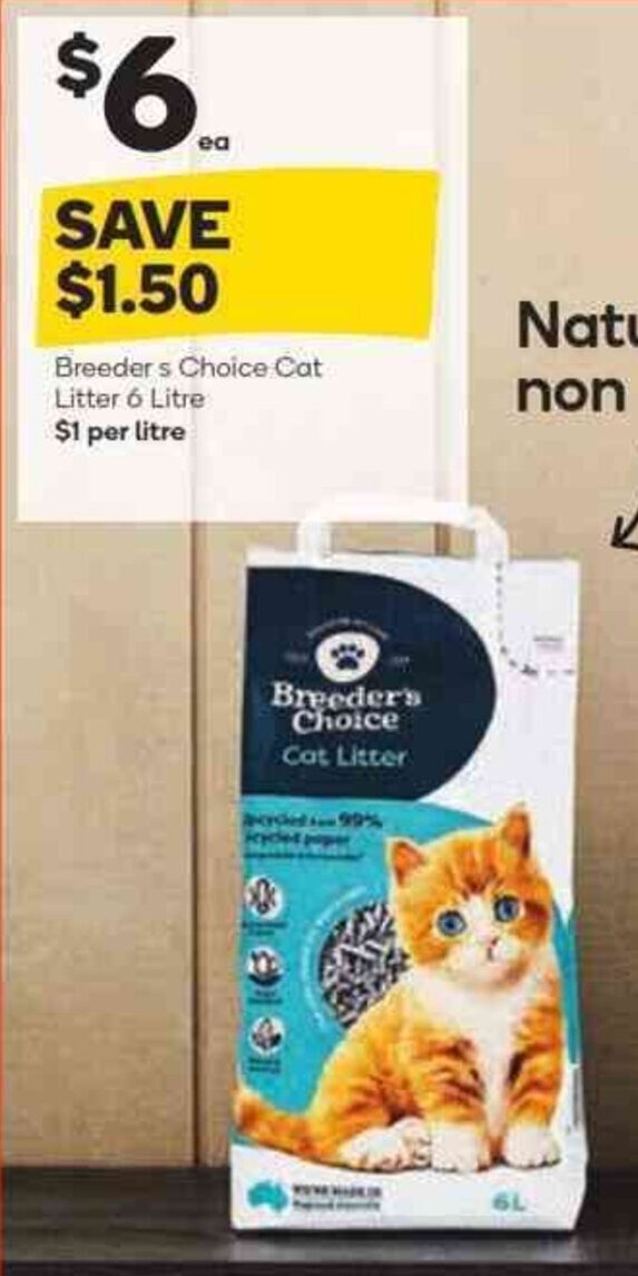 Breeder's Choice Cat Litter 6 Litre offer at Woolworths