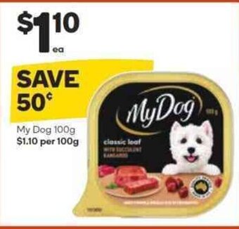 Woolworths My Dog 100g offer