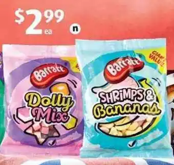 ALDI Barratt Dolly Mix 230g, Shrimps & Bananas 200g or Fruit Salad Softies 160g offer