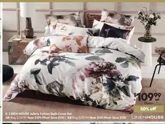 B. Linen House Julieta Cotton Quilt Cover Set Queen