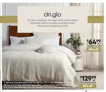 B. Dri Glo Cottesloe Quilt Cover Set Queen