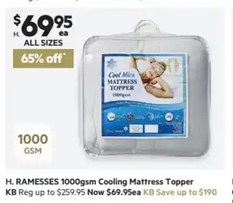 Harris Scarfe H. Ramesses 1000gsm Cooling Mattress Topper offer