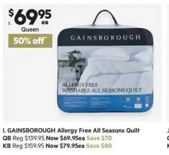 Harris Scarfe I. Gainsborough Allergy Free All Seasons Quilt Queen offer